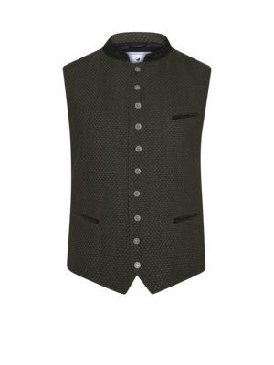 Trachtenweste Gustav mit Muster, Struktur und Stretch