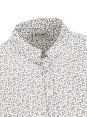 Leichtes Baumwollhemd mit Stehkragen und floralem Print