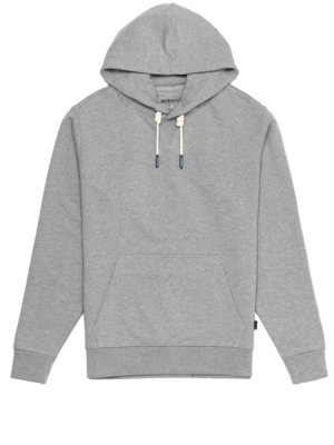 Unifarbener Hoodie aus Baumwolle