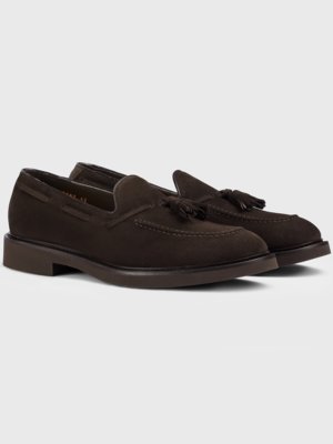 Tassel Loafer aus Veloursleder mit Quasten