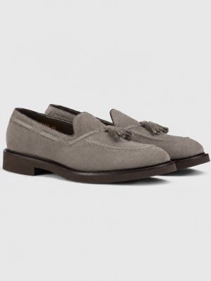 Tassel Loafer aus Veloursleder mit Quasten
