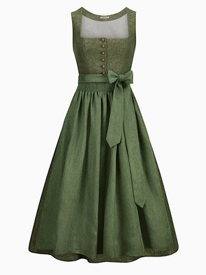 Ärmelloses Dirndl Monika aus Leinen mit geradem Ausschnitt