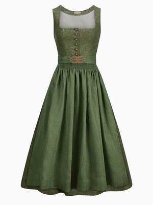 Ärmelloses Dirndl Monika aus Leinen mit geradem Ausschnitt