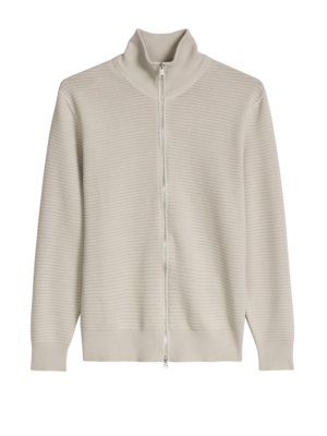 Strickjacke aus Bio-Baumwolle mit Struktur, Regular Fit