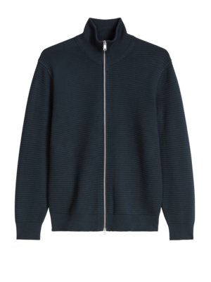 Strickjacke aus Bio-Baumwolle mit Struktur, Regular Fit