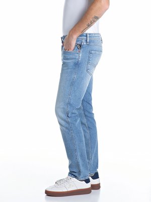 Jeans Anbass mit Stretch im Bleached-Look, Slim Fit