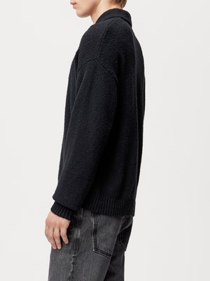 Langarm Heavy-Frottee-Poloshirt mit Stretchanteil