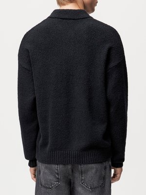 Langarm Heavy-Frottee-Poloshirt mit Stretchanteil