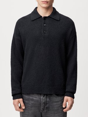 Langarm Heavy-Frottee-Poloshirt mit Stretchanteil