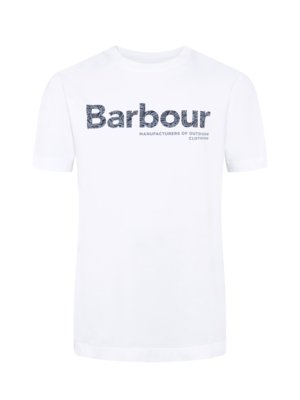 Baumwoll-T-Shirt mit Label-Print auf der Brust, Relaxed Fit