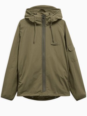 Wasserabweisende Kapuzenjacke mit Label-Aufnäher