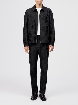 Chino Garona mit floralem Glanzmuster, Relaxed FIt