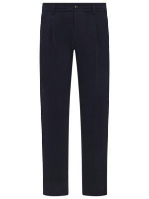 Elastische Bundfaltenhose Chasy mit verkürzter Länge, Regular 