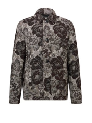 Overshirt Makona mit floralem Stick-Muster aus einem Baumwoll-Mix