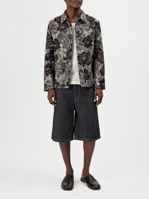 Overshirt Makona mit floralem Stick-Muster aus einem Baumwoll-Mix