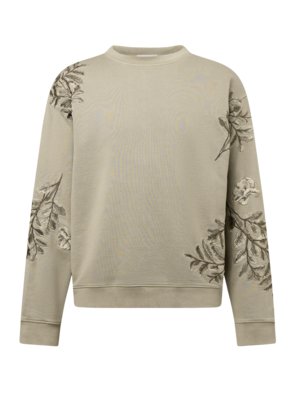 Sweatshirt mit floralem Stickmuster