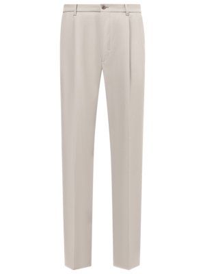 Bundfaltenhose Leek in Garbardine-Qualität, Relaxed Fit