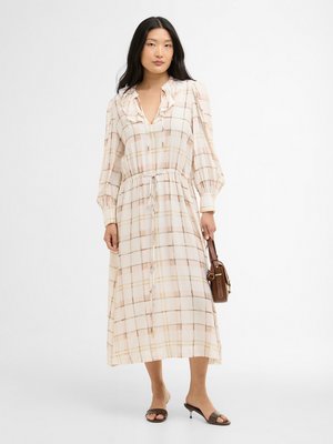 Leichtes Damenkleid Asker mit Tartan-Print und Taillenbändern