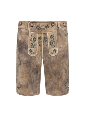 Traditionelle Ziegenlederhose mit Stickerei