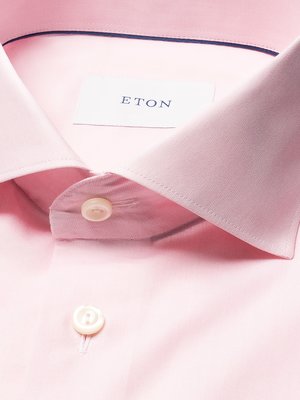 Strukturiertes Baumwollhemd in End-on-End-Webart, Slim Fit