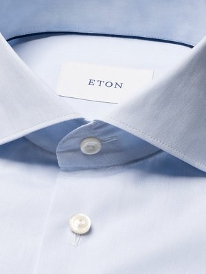 Strukturiertes Baumwollhemd in End-on-End-Webart, Slim Fit