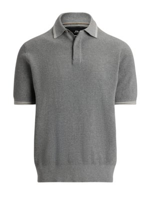 Strick-Poloshirt in Sweat-Qualität mit verdeckter Knopfleiste