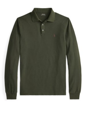 Langarm-Poloshirt mit Stretch-Anteil, Custom Slim Fit