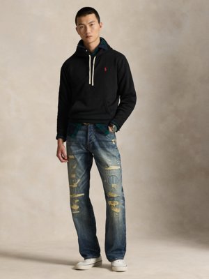 Hoodie aus einem Baumwollgemisch mit Logo-Stickerei