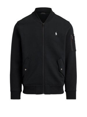 Sweat-Bomberjacke mit Logo-Stickerei, Regular Fit