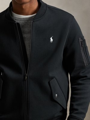 Sweat-Bomberjacke mit Logo-Stickerei, Regular Fit