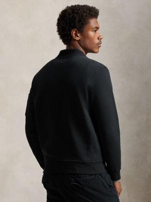 Sweat-Bomberjacke mit Logo-Stickerei, Regular Fit