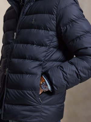Steppjacke mit Daunenfüllung und Logo-Stickerei