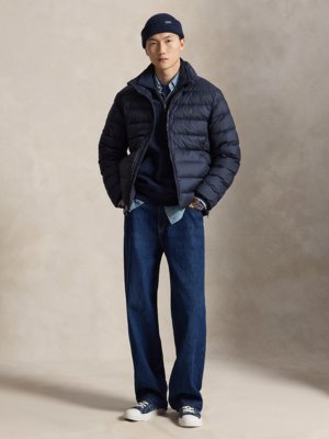 Steppjacke mit Daunenfüllung und Logo-Stickerei