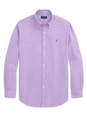 Oxfordhemd aus Baumwolle mit Logo-Stickerei, Custom Fit
