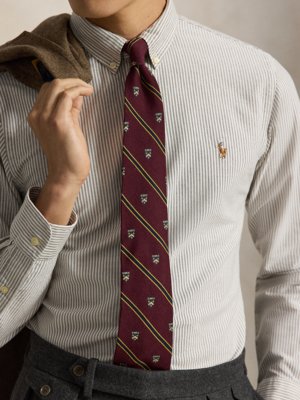 Oxfordhemd mit feinem Streifenmuster, Custom Fit