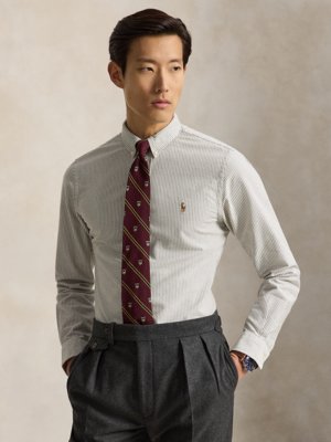 Oxfordhemd mit feinem Streifenmuster, Custom Fit