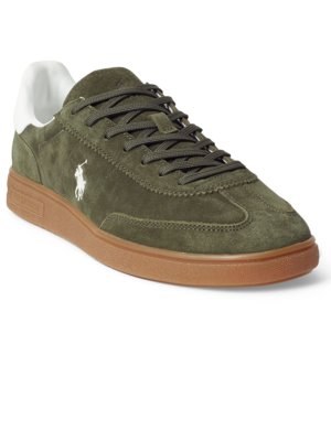 Low Top-Sneaker aus Veloursleder mit Pony-Stickerei