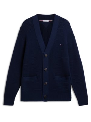 Strukturierter Cardigan aus einem Baumwollstrick