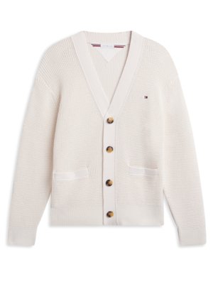Strukturierter Cardigan aus einem Baumwollstrick