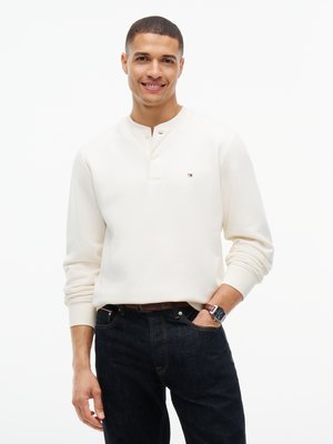 Sweatshirt mit Logo-Stickerei und Serafinokragen