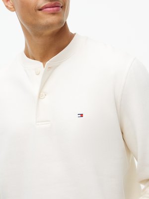 Sweatshirt mit Logo-Stickerei und Serafinokragen