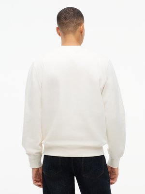 Sweatshirt mit Logo-Stickerei und Serafinokragen