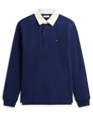 Rugbyshirt aus Baumwolle mit Logo-Stickerei
