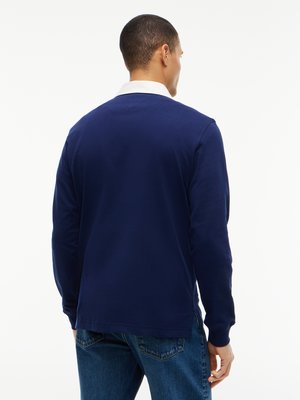 Rugbyshirt aus Baumwolle mit Logo-Stickerei