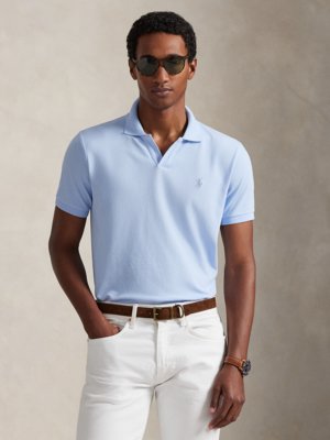 Piqué-Poloshirt mit Stretch und Variokragen, Custom Slim Fit