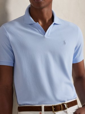 Piqué-Poloshirt mit Stretch und Variokragen, Custom Slim Fit