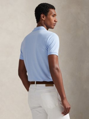 Piqué-Poloshirt mit Stretch und Variokragen, Custom Slim Fit