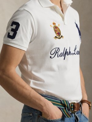 Piqué-Poloshirt aus Baumwolle und Logo-Stickerei