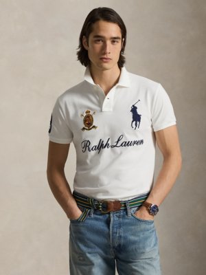 Piqué-Poloshirt aus Baumwolle und Logo-Stickerei