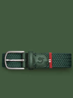 Flechtgürtel mit Stretch und Leder-Details